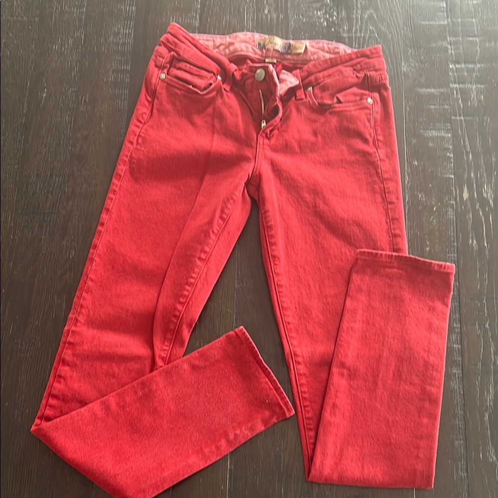 Paige Vibrant Red Skinny Jeans